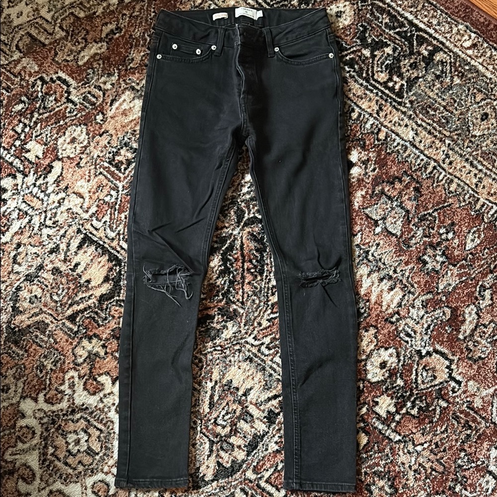 Topman Distressed Gray Jeans